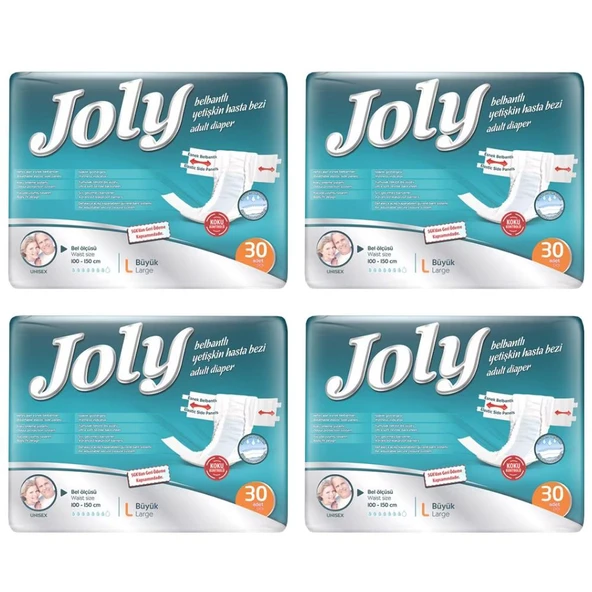 Joly Belbantlı Büyük Boy (L) 30 Adet 4'lü Paket Hasta Bezi ürün görseli 1