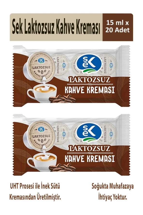 Sek Laktozsuz Kahve Kreması 15 ml x 10 Adet x 2 Paket ürün görseli 1