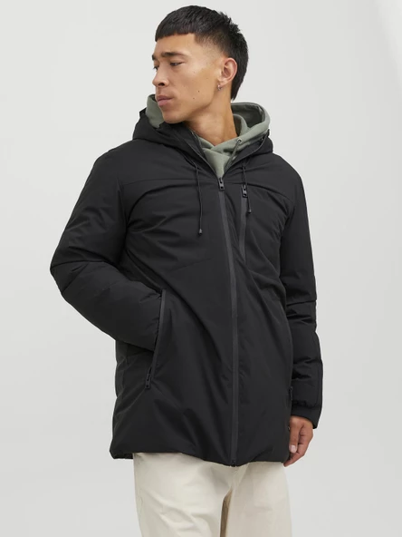 JACK JONES Erkek Uzun Mont Kapüşonlu Parka 12243225 ürün görseli 1