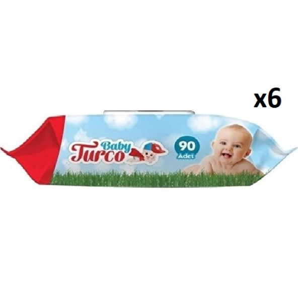 Baby Turco Klasik 90 Yaprak 6'lı Paket Islak Havlu Mendil ürün görseli 1