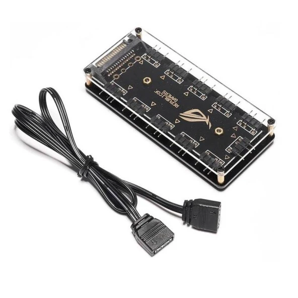 Argb Rgb Led 3 Pin 11 Port 5V Sata Power Güç Fan Çoklayıcır Şerit Hub Kablo Splitter ürün görseli 1