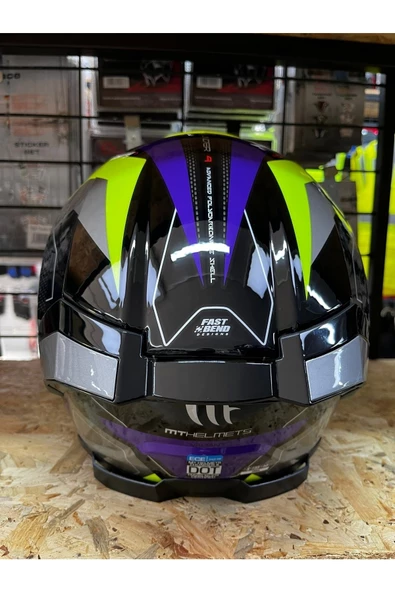 Kask Mt Thunder 4 Sv Valıant B2 Parlak Gri Mor Sarı - Resim 3