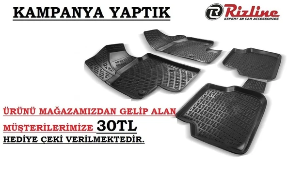 Rizline Audi Uyumlu A3 2013 Ve Sonrası 3D Havuzlu Paspas ürün görseli 1