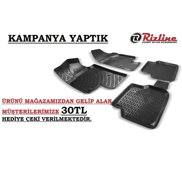 Volkswagen Caddy Uyumlu 2010-2015 3D Havuzlu Paspas Orjinal Rizline Drs ürün görseli 1