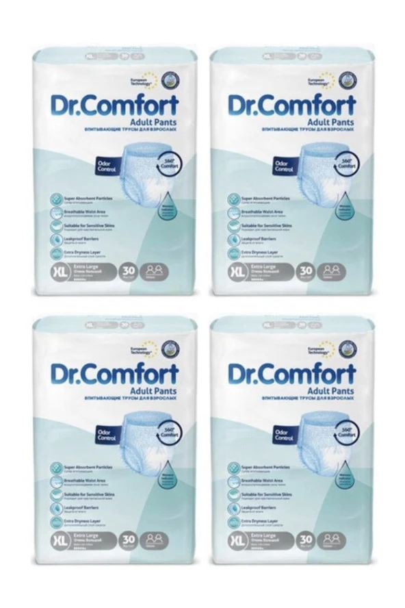 Dr.Comfort 30 Lu Xl Külot Bez Extrabüyük Boy 4 Paket 120 Adet ürün görseli 1
