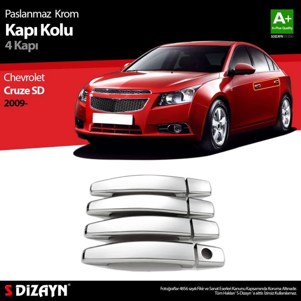 Chevrolet Cruze Sedan için Krom Kapı Kolu 4 Kapı 2009 Üzeri ürün görseli 1
