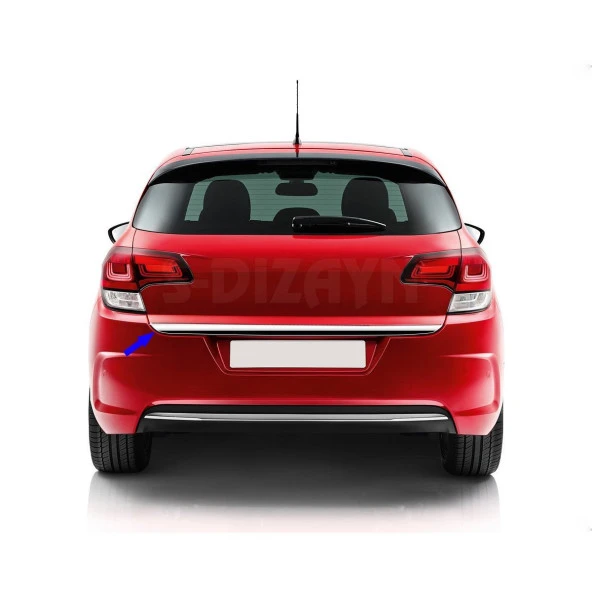 Citroen C4 Hatchback için ABS Krom Bagaj Alt Çıtası 2010-2020(Formlu) ürün görseli 1