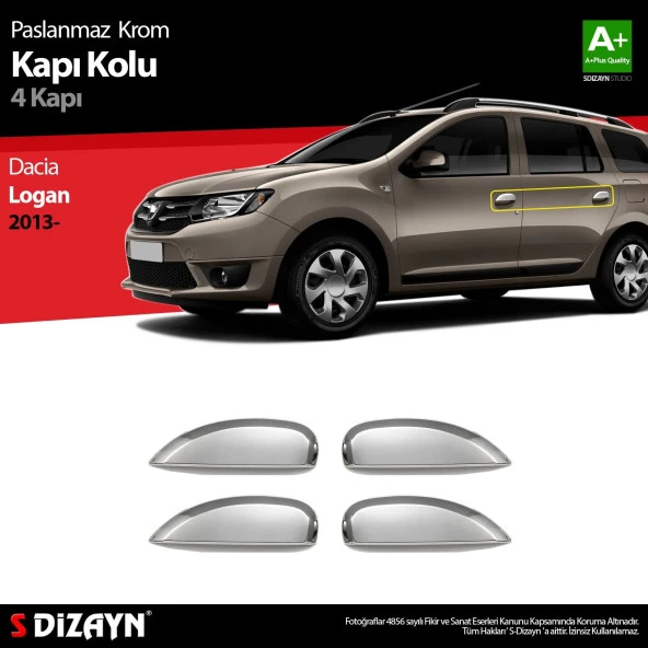Dacia Logan Mcv için Krom Kapı Kolu 4 Kapı 2013-2020 ürün görseli 1