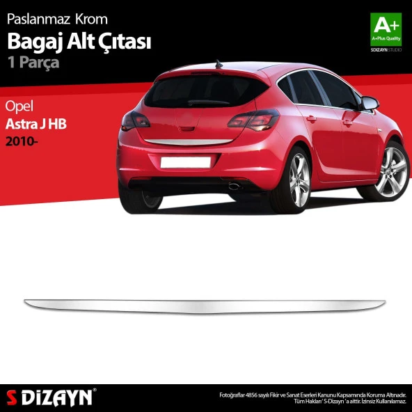 Opel Astra J için Hatchback Krom Bagaj Alt Çıta 2010 Üzeri ürün görseli 1