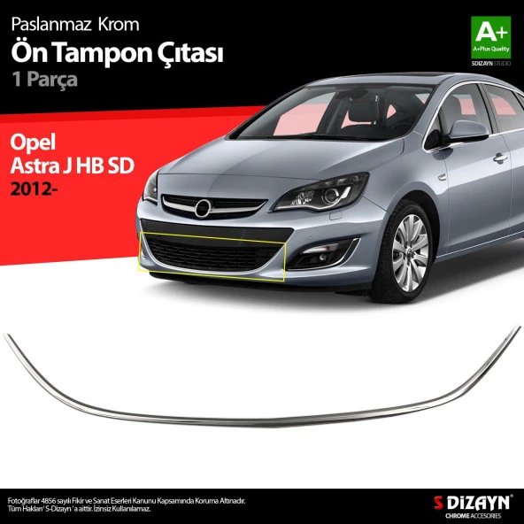 Opel Astra J için Krom Ön Tampon Çıtası 2012 Üzeri ürün görseli 1