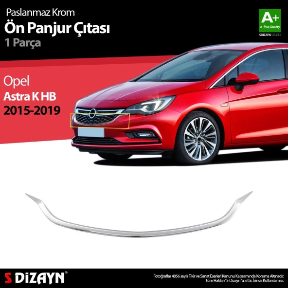 Opel Astra K için Hatchback Krom Ön Panjur Çıtası 1 Parça. 2015-2019 ürün görseli 1