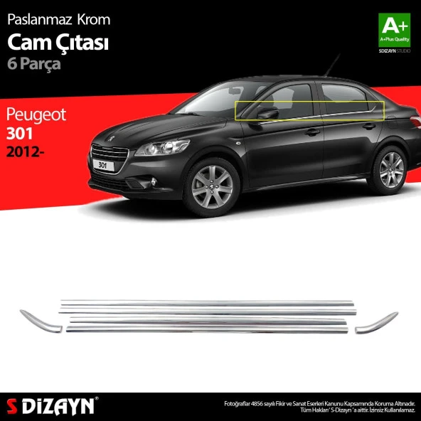 Peugeot 301 Krom için Cam Çıtası 6 Parça. 2012 Üzeri ürün görseli 1