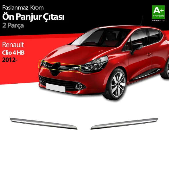 Renault Clio 4 için Hatchback Krom Ön Panjur 2 Parça. 2012 Üzeri ürün görseli 1