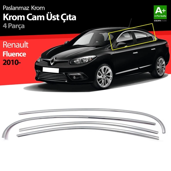 Renault Fluence Krom için Cam Üst Çıtası 4 Parça 2010 Üzeri ürün görseli 1