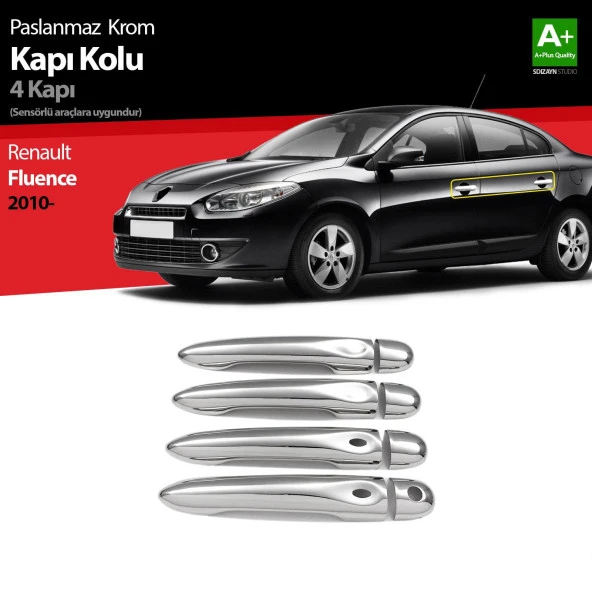 Renault Fluence Krom için Kapı Kolu 4 Kapı Sensörlü 2010 Üzeri ürün görseli 1