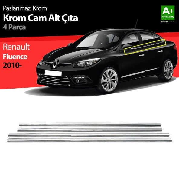 Renault Fluence Krom için Cam Çıtası 4 Parça 2010 Üzeri ürün görseli 1