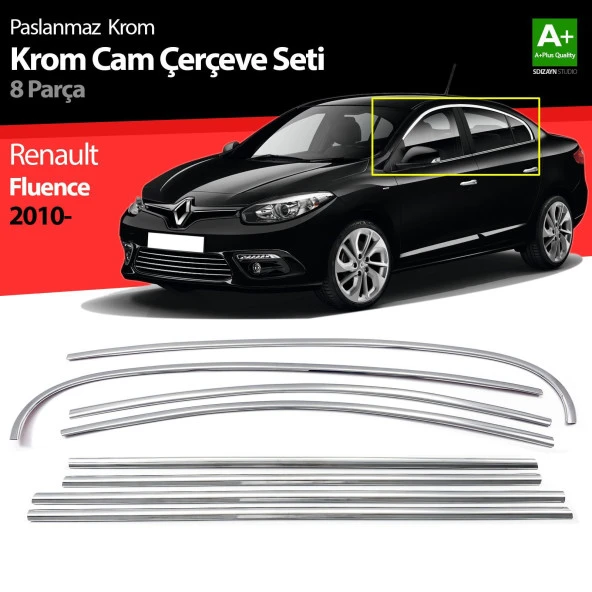Renault Fluence Krom için Cam Çerçeve Seti 8 Parça 2010 Üzeri ürün görseli 1