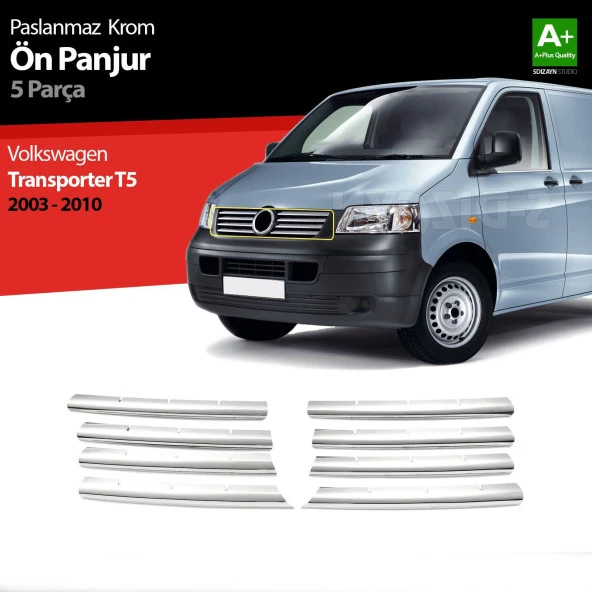 Volkswagen T5 Transporter için Krom Ön Panjur 8 Parça 2003-2010 ürün görseli 1