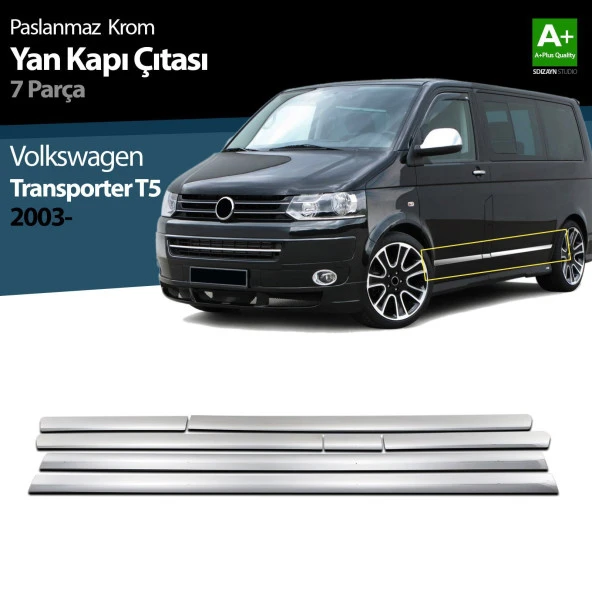 Volkswagen T5 Transporter için Krom Yan Kapı Çıtası 7 Parça 2003-2010 (U.Ş) ürün görseli 1