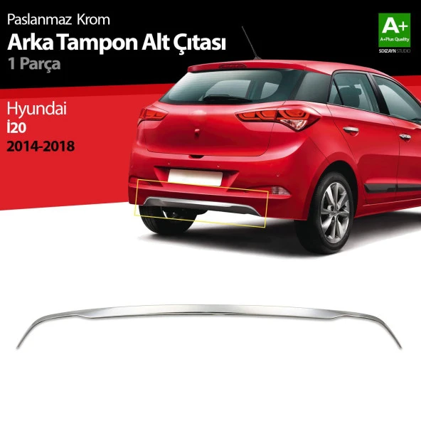 Hyundai İ20 Krom için Arka Tampon Alt Çıtası 1 Parça. 2014-2018 ürün görseli 1