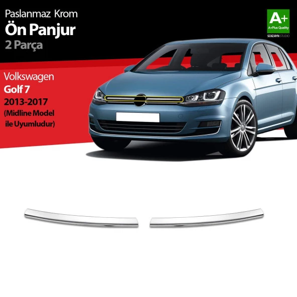 Volkswagen Golf 7 için Krom Ön Panjur 2 Parça. Midline 2013-2017 ürün görseli 1