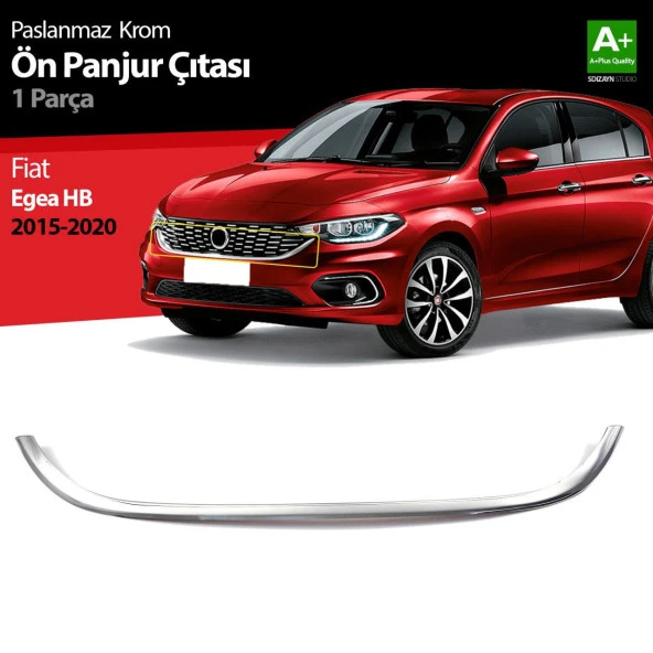 Fiat Egea Hatchback için Krom Ön Panjur Çıtası 2015-2020 ürün görseli 1