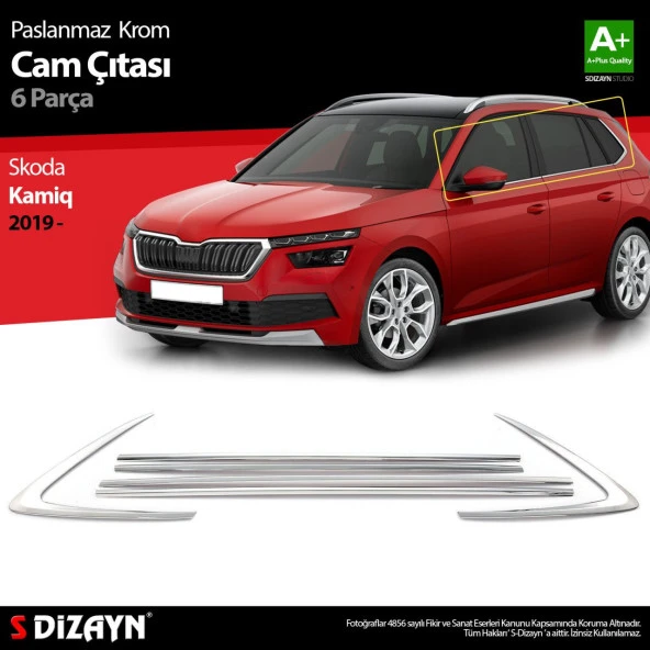 Skoda Kamiq Krom için Cam Çıtası 6 Parça 2019 Üzeri ürün görseli 1