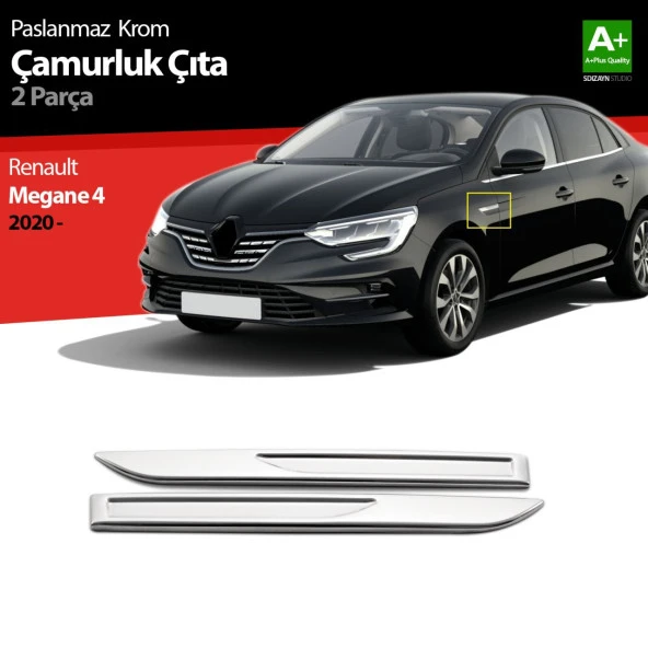 Renault Megane 4 için Krom Çamurluk Sinyal Çıtası 2 Parça. 2020 Üzeri ürün görseli 1