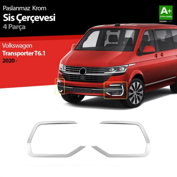 Volkswagen Transporter T6.1 için Krom Sis Farı Çerçevesi 4 Parça. 2020 ürün görseli 1