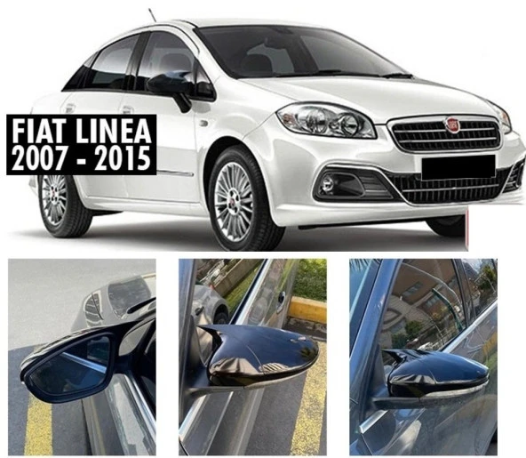 Fiat Linea (2007-2015) için Batman Yarasa Ayna Kapağı (Parlak Siyah) ürün görseli 1