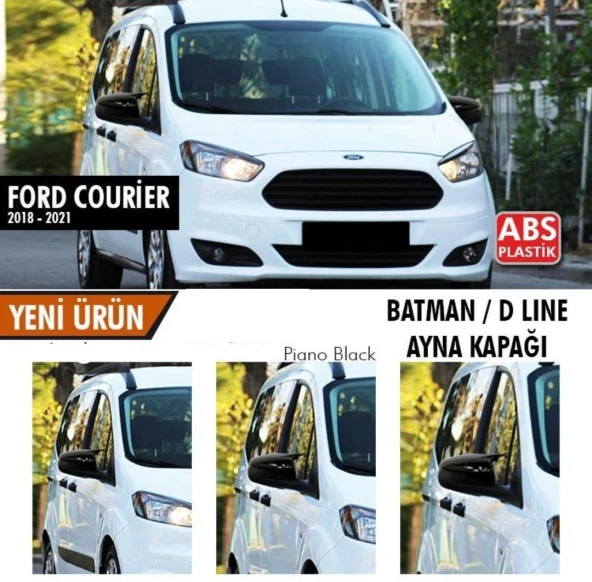 Ford Courier (2018-2021) için Batman Yarasa Ayna Kapağı (Parlak Siyah) ürün görseli 1