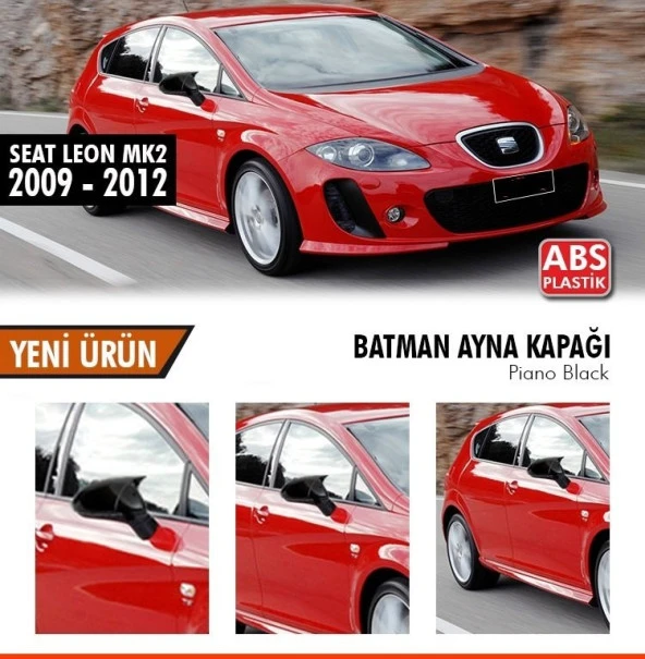 Seat Leon Mk2.5 için Batman Yarasa Ayna Kapağı Piano Black / 2009-2012 Makyajı Kasa ürün görseli 1