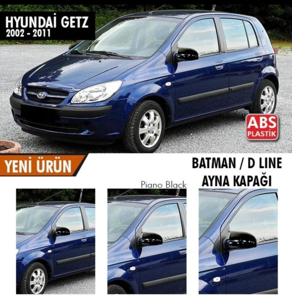 Hyundai Getz (2002-2011) için Batman Yarasa Ayna Kapağı (Parlak Siyah) ürün görseli 1