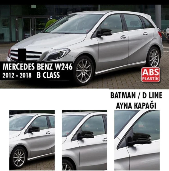 Mercedes B Serisi için W246 (2012-2018) Batman Yarasa Ayna Kapağı (Parlak Siyah) ürün görseli 1