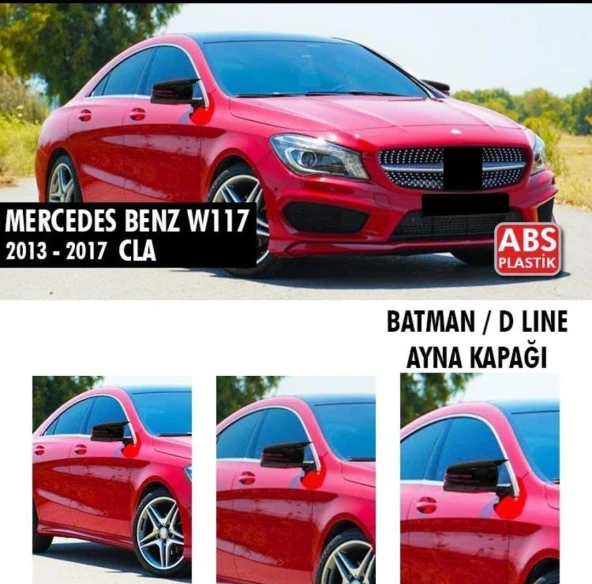 Mercedes Cla Serisi için W117 (2013-2017) Batman Ayna Kapağı (Parlak Siyah) ürün görseli 1