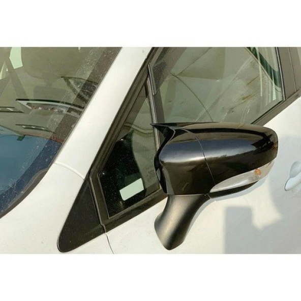 Renault Clio 4 için (2012-2017) Yarasa Ayna Kapağı (Parlak Siyah) ürün görseli 1