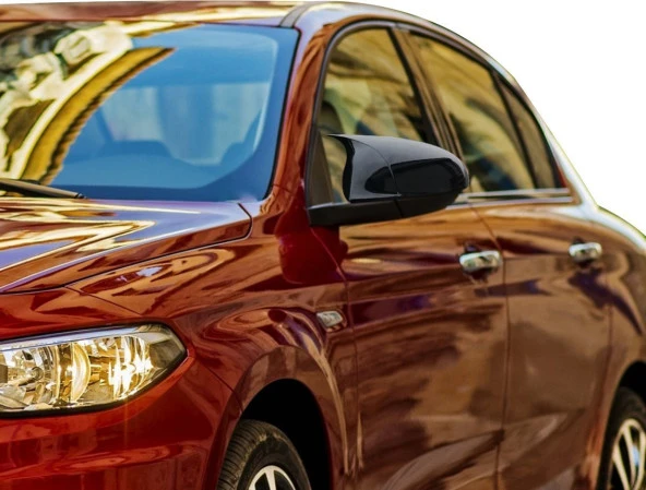Fiat Egea Hatchback için 2015 Sonrası Batman Ayna Kapağı (Parlak Siyah) ürün görseli 1