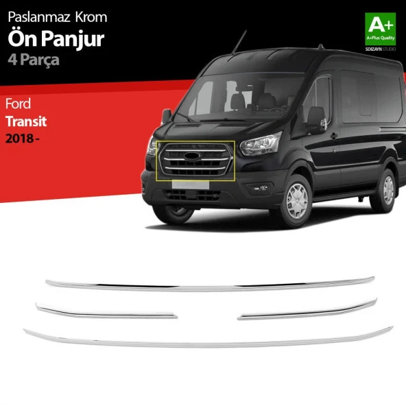 Ford Transit Krom için Ön Panjur 4 Parça. 2018 Üzeri ürün görseli 1