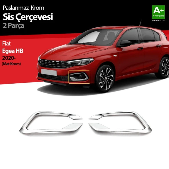 Fiat Egea Hatchback için Krom Sis Çerçevesi 2 Parça. 2020 Üzeri (Mat Krom) ürün görseli 1