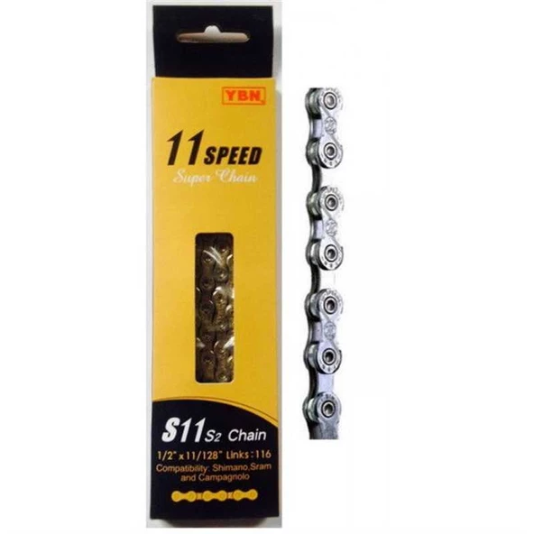 YBN S11-S2 11 VİTES 116 BAKLA ZİNCİR  (QUICK-LINK DAHİL) ürün görseli 1