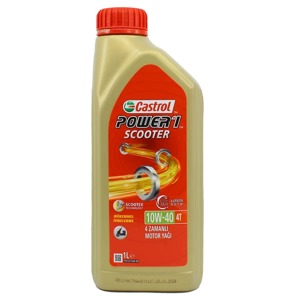 Castrol Power 1 Scooter 10W-40 4T 1 Lt Motosiklet Yağı ürün görseli 1