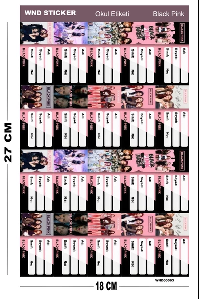 Black Pink Okul Etiketi ürün görseli 1