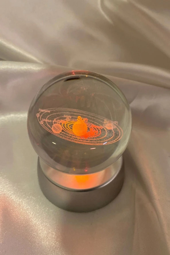 3D Led Işık Cam Küre Çok Işıklı Pilli Samanyolu Güneş Sistemi 6 cm ürün görseli 1