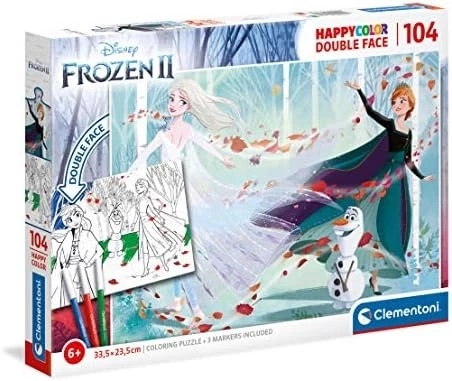 Clementoni  104 Parça Double Face Coloring Puzzle  Frozen 2 ürün görseli 1