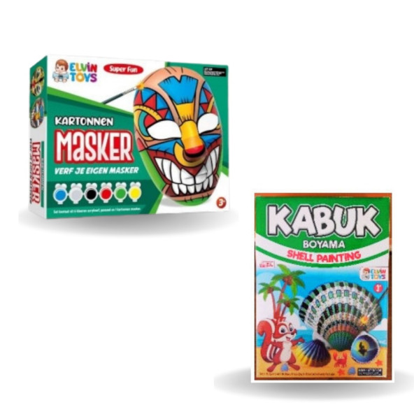 UconeX Kabuk /Maske Boyama İkili Eğitici Hobi Set ürün görseli 1