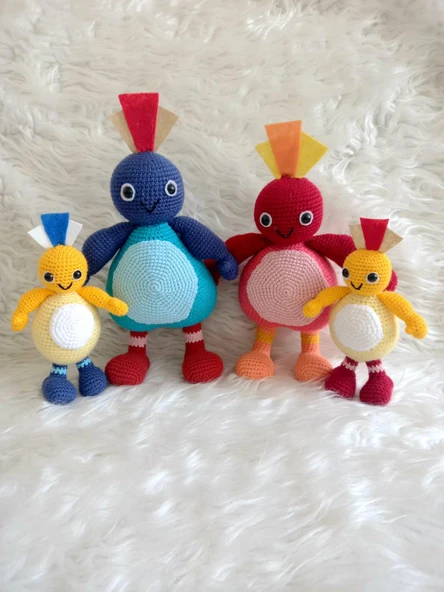 Renkli ve Meraklı Aile Amigurumi Organik Oyuncak ürün görseli 1
