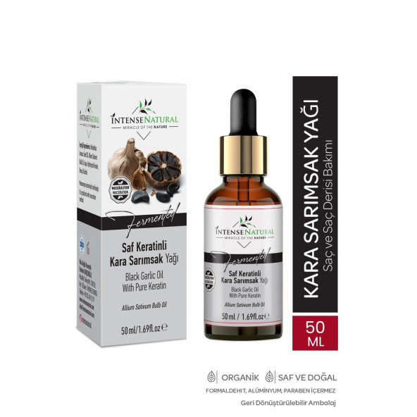 Saf Keratinli Kara Sarımsak Yağı 50 ml Black Garlic Oil With Pure Keratin ürün görseli 1