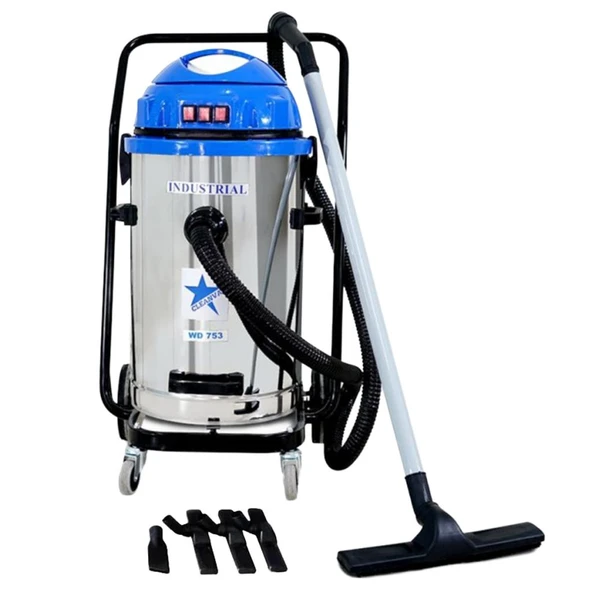 Cleanvac WD753 Üç Motorlu 3600watt Sanayi Tipi Islak-Kuru Süpürge ürün görseli 1
