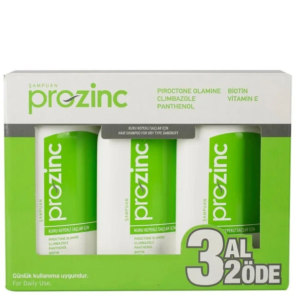 Prozinc Vitamin E Şampuan 3 AL 2 ÖDE 300 ml Yeşil ( Kepeğe Karşı ) ürün görseli 1