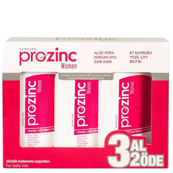 Prozinc Woman Şampuan 3 AL 2 ÖDE 300 ml Kırmızı ürün görseli 1